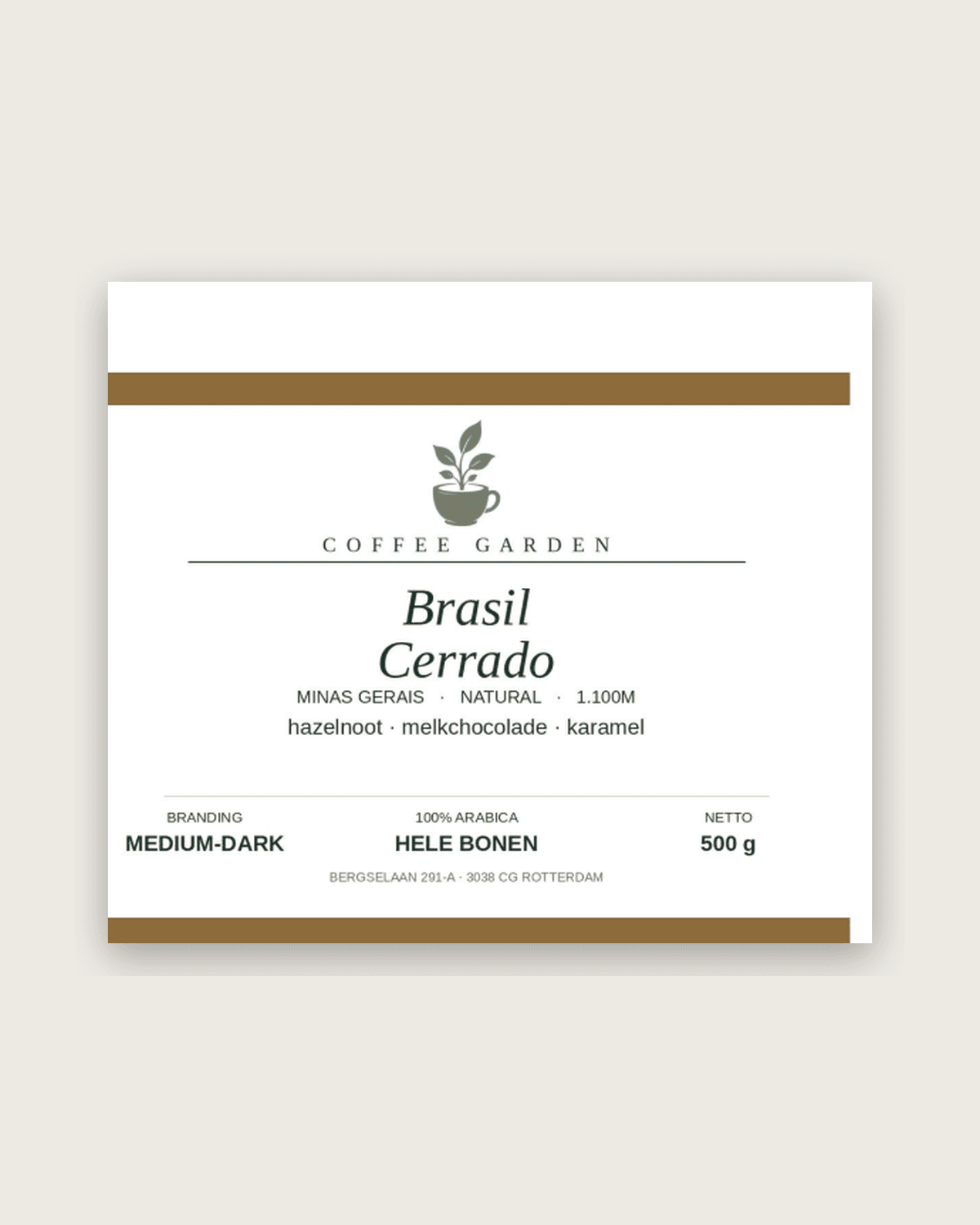 Brasil Cerrado stempelkaart-label