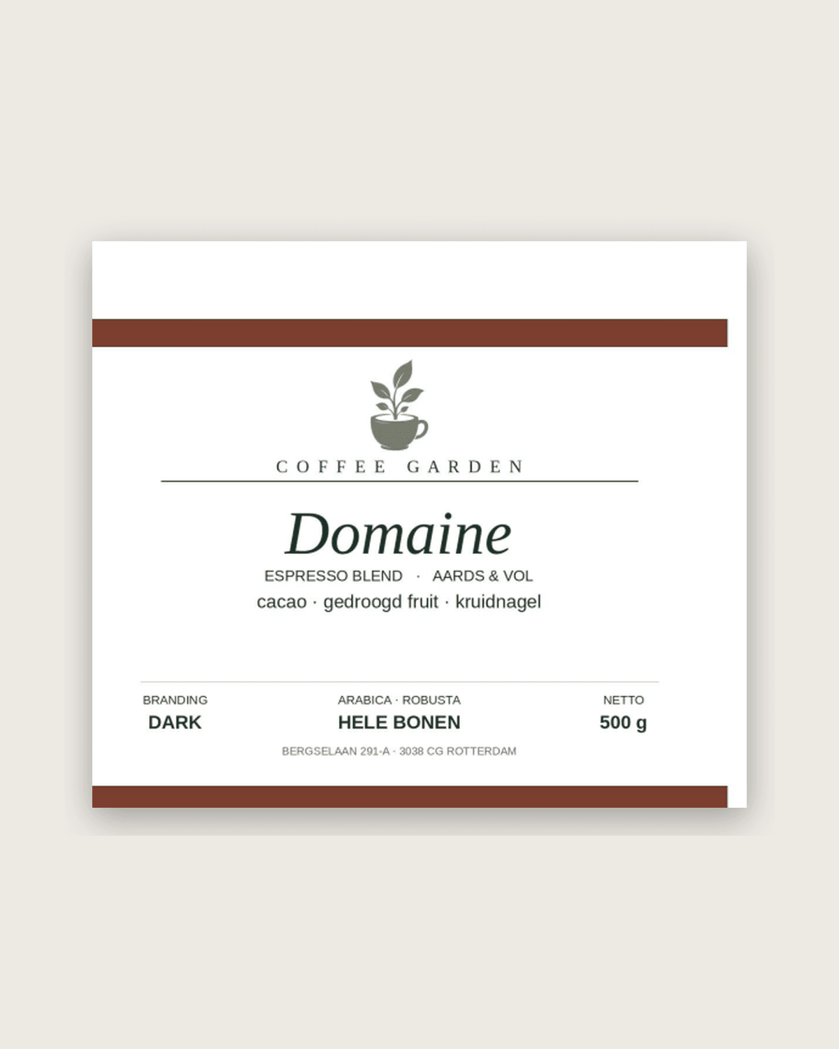 Domaine stempelkaart-label