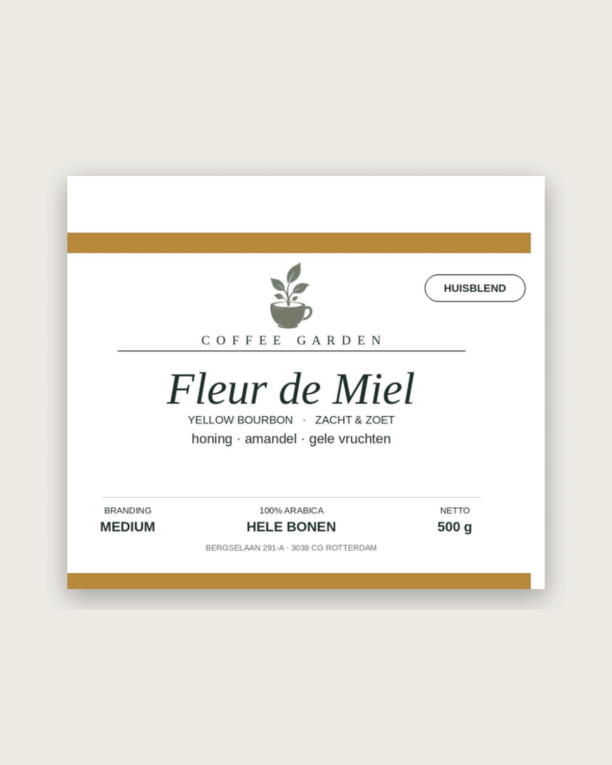 Fleur de Miel stempelkaart-label