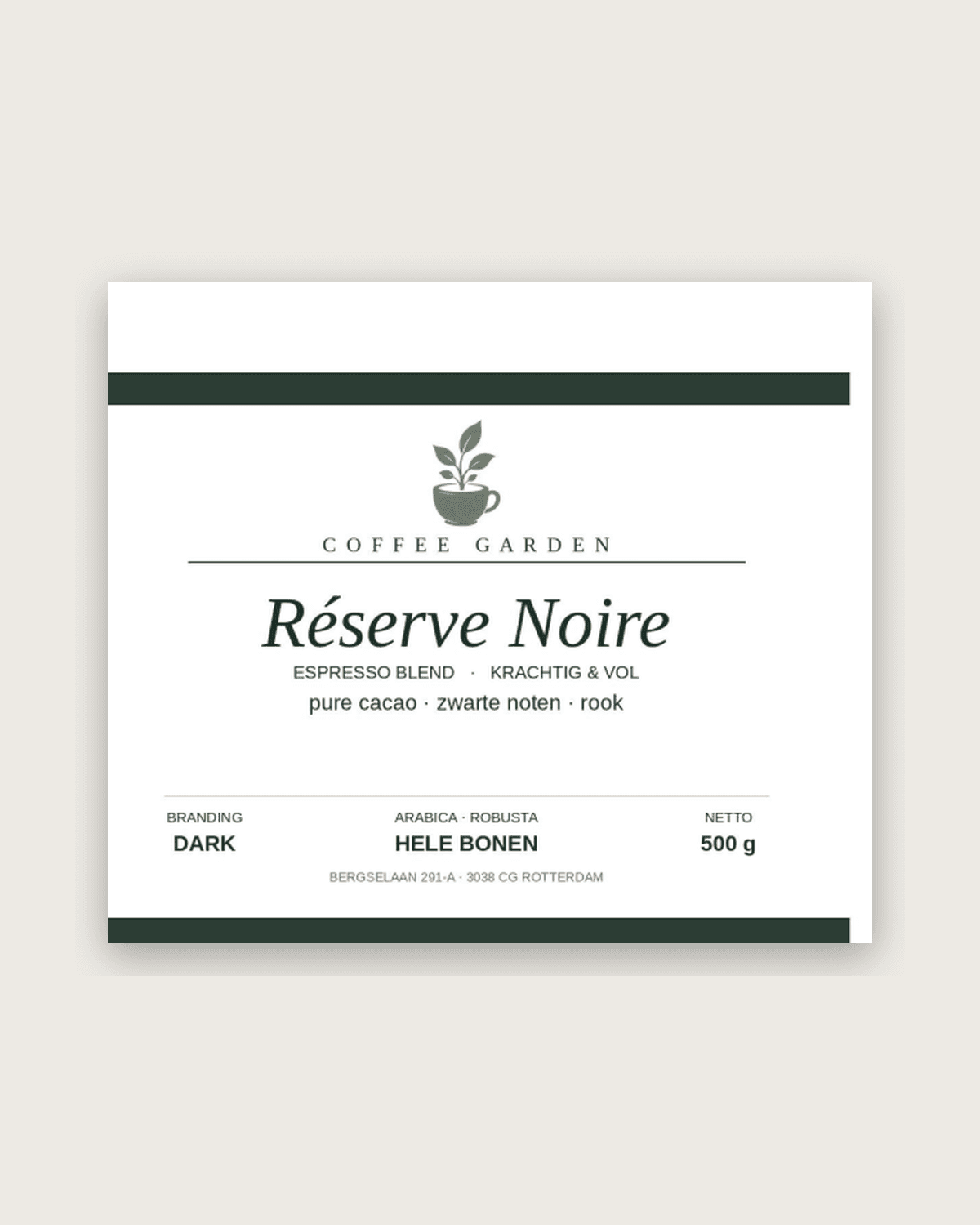 Réserve Noire stempelkaart-label